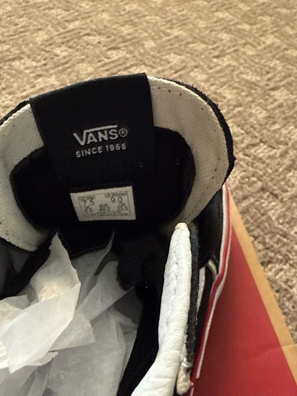 Vans size men’s